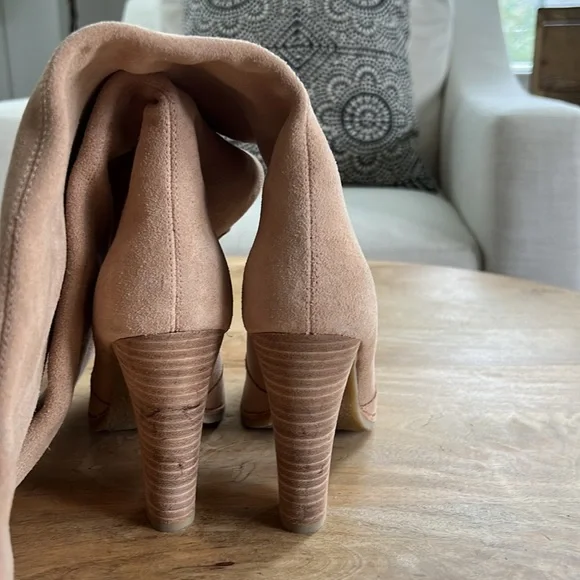 Anthropologie Dolce Vita Celine Blush Tan Suede Leather Boots Size 7 - Picture 4 of 11